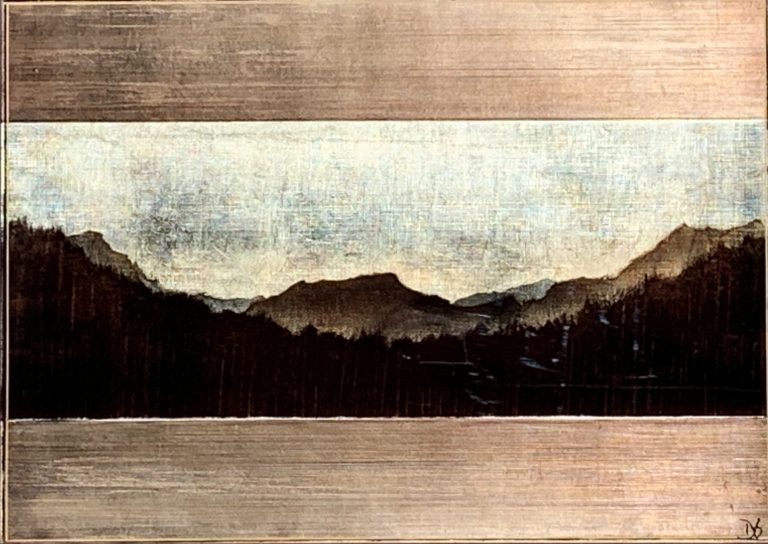 Into the Wild, mixed media landscape painting by David Graff | Effusion Art Gallery + Cast Glass Studio, Invermere BC