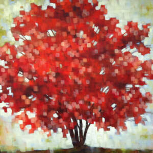 Vibration of Joy, tree painting by Connie Geerts | Effusion Art Gallery + Cast Glass Studio, Invermere BC