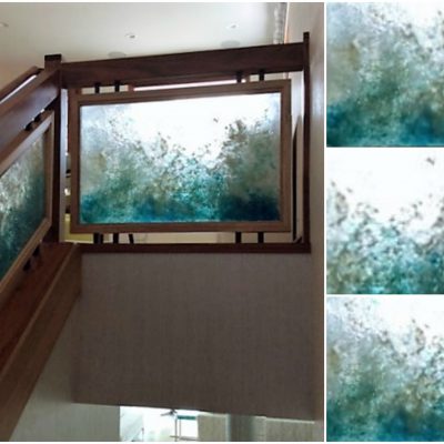 Custom cast glass railings in Maui beach-house by Heather Cuell | Effusion Art Gallery + Cast Glass Studio, Invermere BC