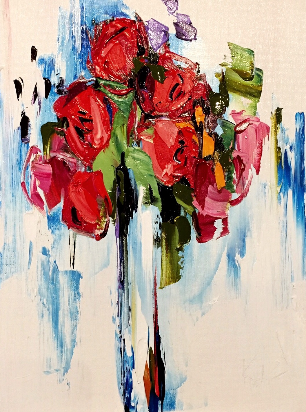 A Little Bit of Loveliness, flower painting by Kimberly Kiel | Effusion Art Gallery + Cast Glass Studio, Invermere BC