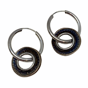 Handmade sterling silver and bronze earrings by Karyn Chopik | Effusion Art Gallery + Cast Glass Studio, Invermere BC