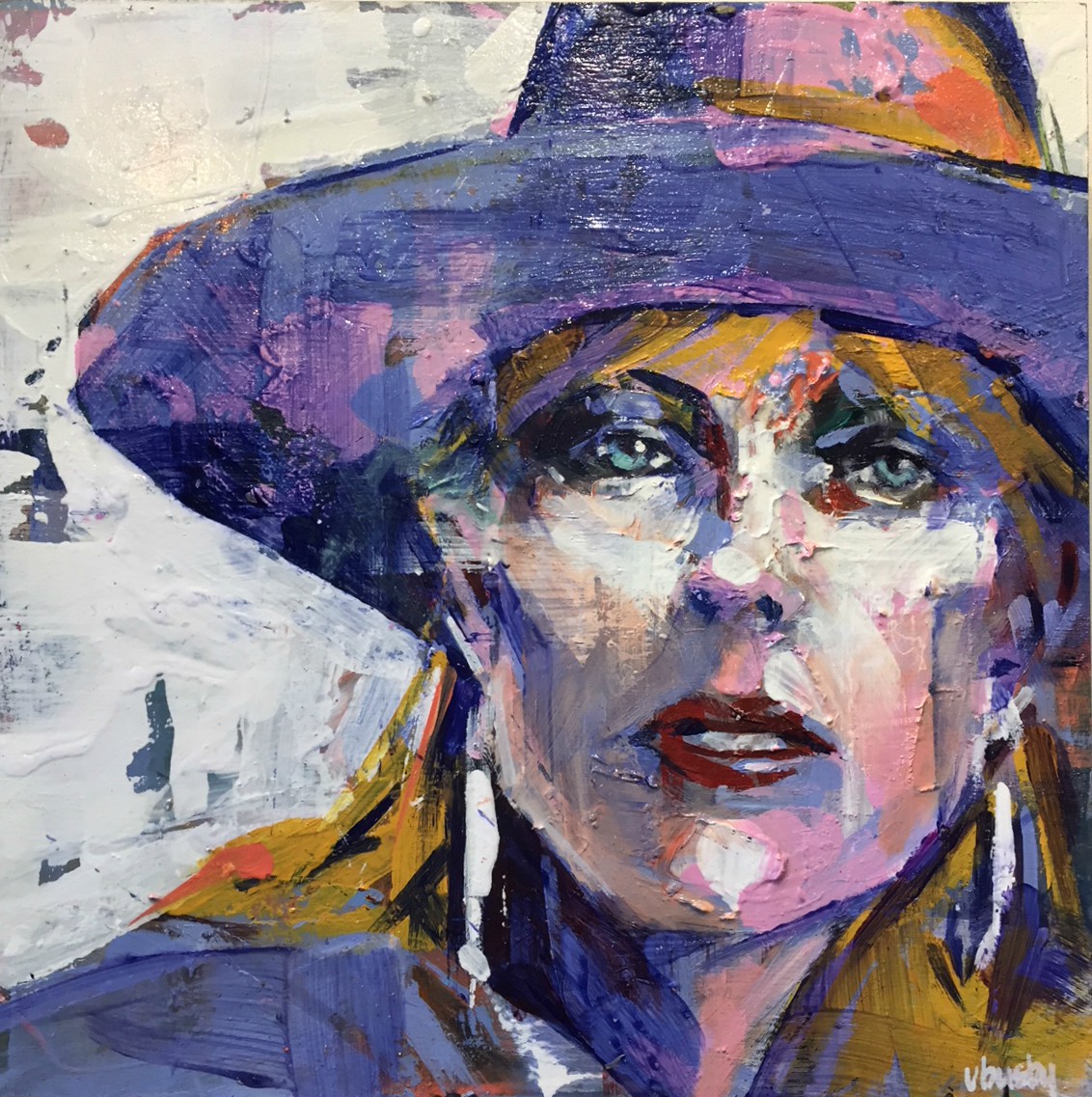 Joni Mitchell painting by Verne Busby | Effusion Art Gallery + Cast Glass Studio, Invermere BC