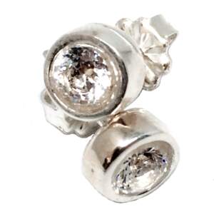 Sterling silver and CZ stud earrings by Karyn Chopik | Effusion Art Gallery + Cast Glass Studio, Invermere BC