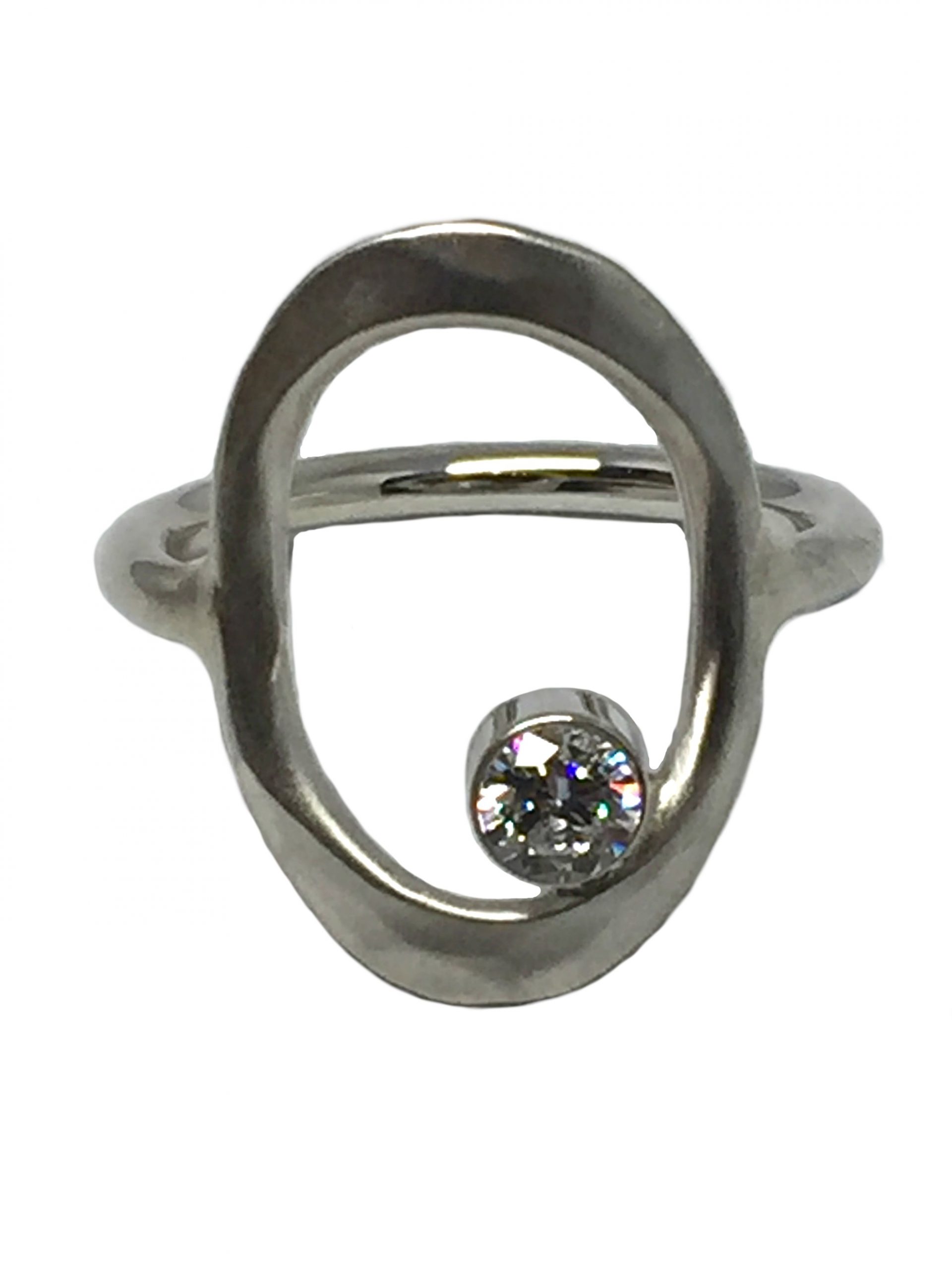 Sterling Silver and CZ Ring by Karyn Chopik | Effusion Art Gallery + Cast Glass Studio, Invermere BC