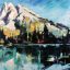 Mount Burgess in Yoho National Park, acrylic painting by Verne Busby | Effusion Art Gallery + Cast Glass Studio, Invermere BC