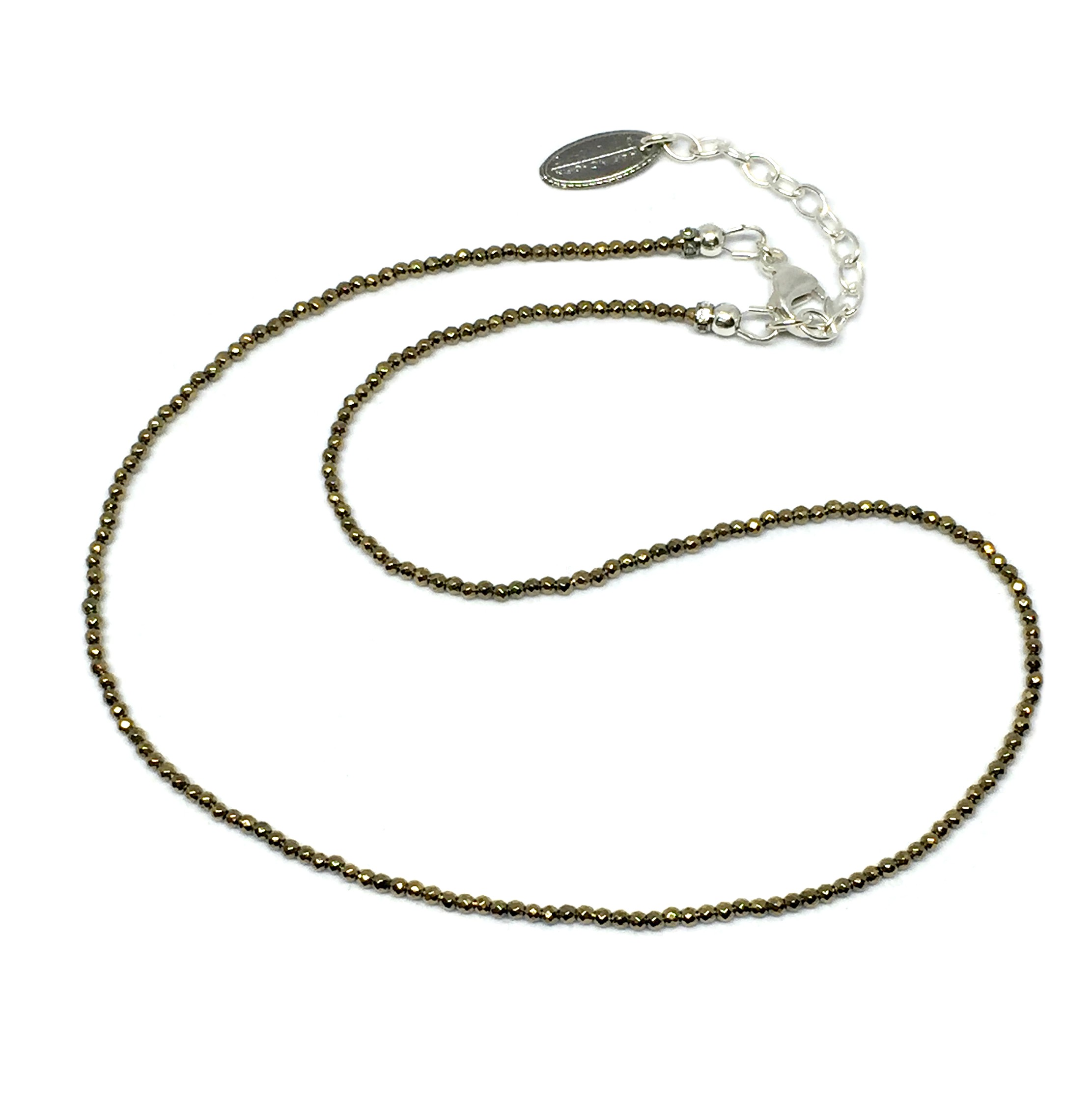 Gold hematite sparkle necklace by Karyn Chopik | Effusion Art Gallery + Cast Glass Studio, Invermere BC