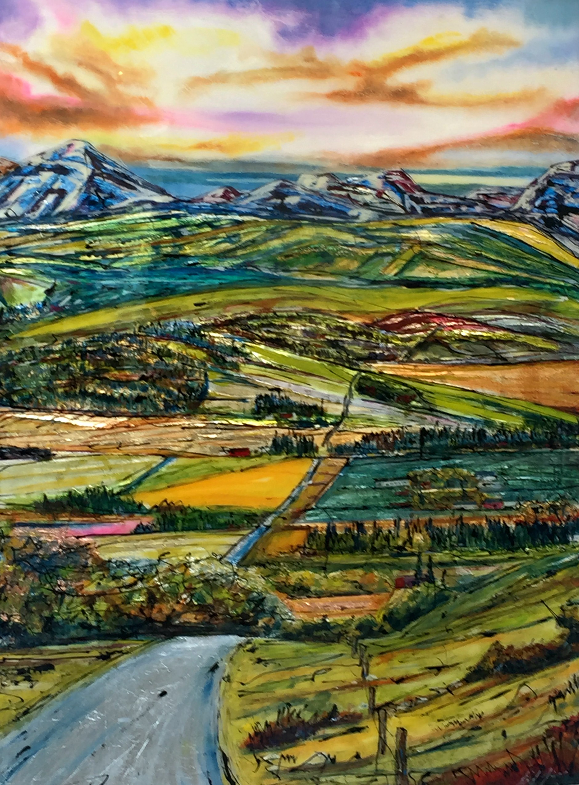 Stairway Too...  mixed media landscape painting by David Zimmerman | Effusion Art Gallery + Cast Glass Studio, Invermere BC