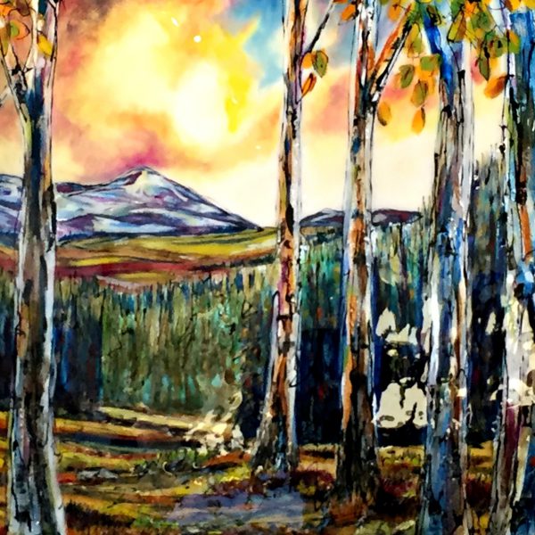 The Ballad, mixed media landscape painting by David Zimmerman | Effusion Art Gallery + Cast Glass Studio, Invermere BC