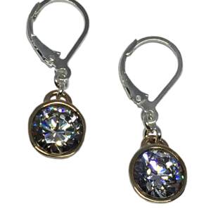 Bronze, sterling silver, + CZ Karyn Chopik drop earrings | Effusion Art Gallery + Cast Glass Studio, Invermere BC