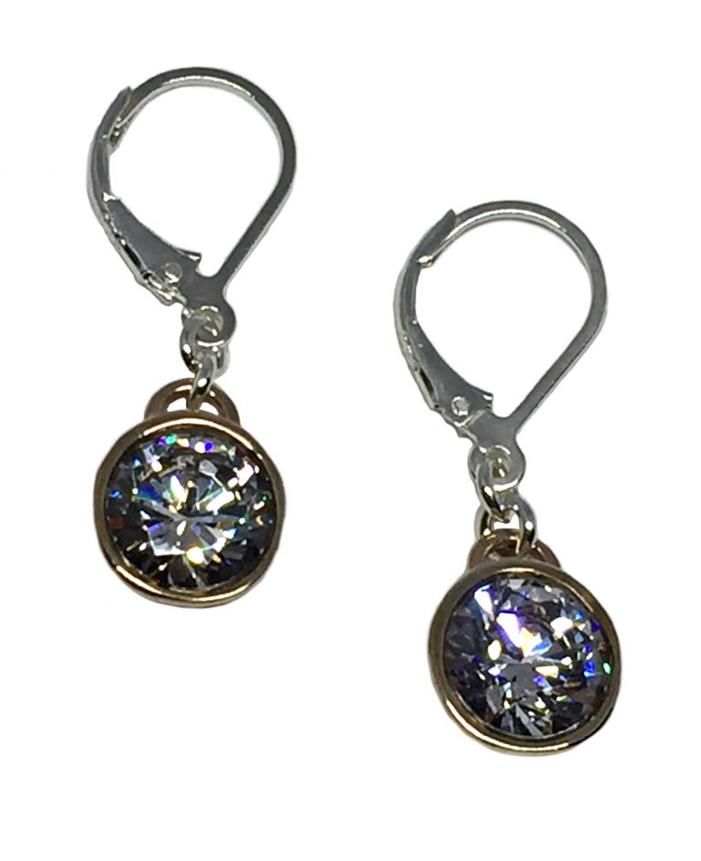 Bronze, sterling silver, + CZ Karyn Chopik drop earrings | Effusion Art Gallery + Cast Glass Studio, Invermere BC