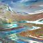 Cascade Light, mixed media painting by Joel Masewich | Effusion Art Gallery + Cast Glass Studio, Invermere BC