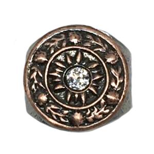 Sterling silver, copper, and CZ sundial ring by Karyn Chopik | Effusion Art Gallery + Cast Glass Studio, Invermere BC