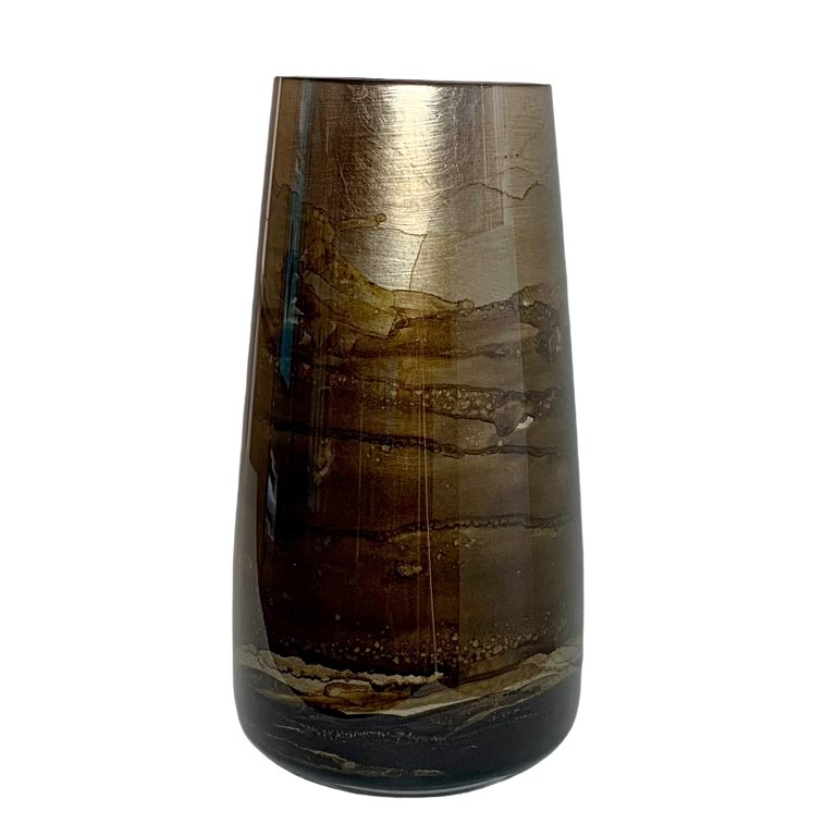 One-of-a-kind hand-gilded glass vase by David Graff | Effusion Art Gallery + Cast Glass Studio, Invermere BC