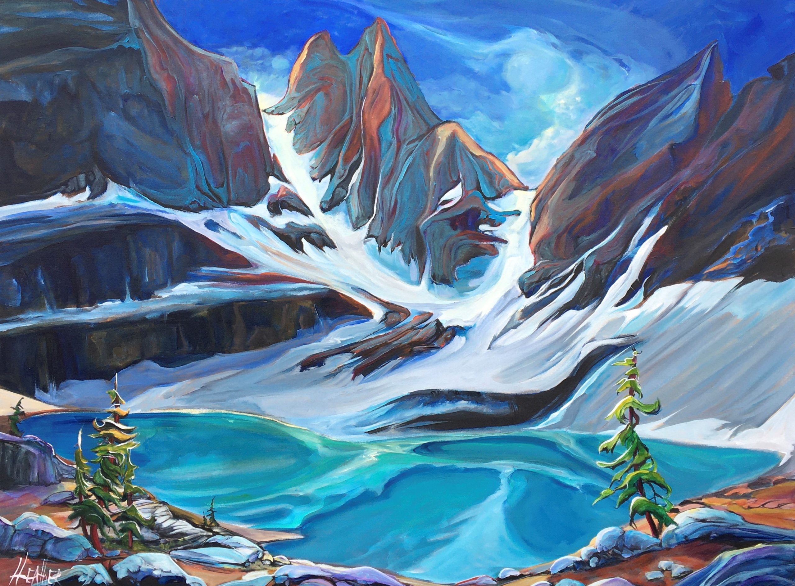 Opulence of Oesa, acrylic landscape painting by Heather Pant | Effusion Art Gallery + Cast Glass Studio, Invermere BC