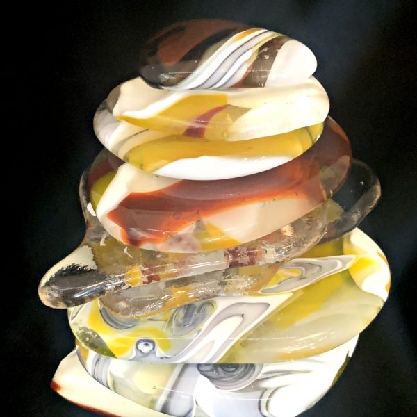 Cast Glass Rocky Mountain Cairn 14 sculpture by Heather Cuell | Effusion Art Gallery + Cast Glass Studio, Invermere BC