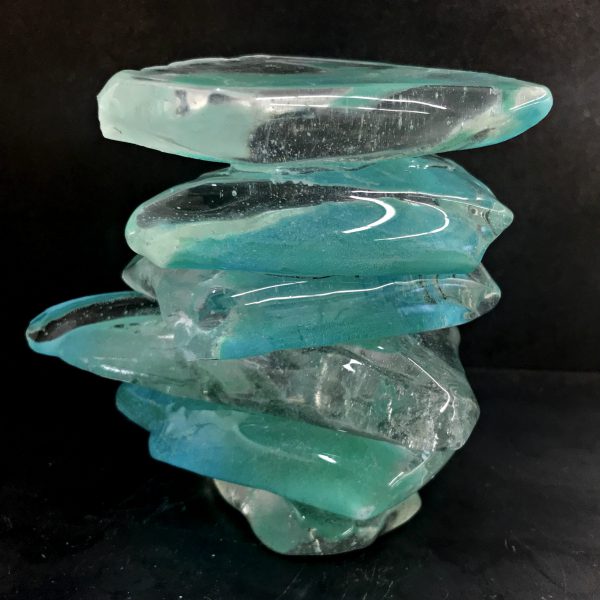 Rocky Mountain Cairn 13, cast glass sculpture by Heather Cuell | Effusion Art Gallery + Cast Glass Studio, Invermere BC