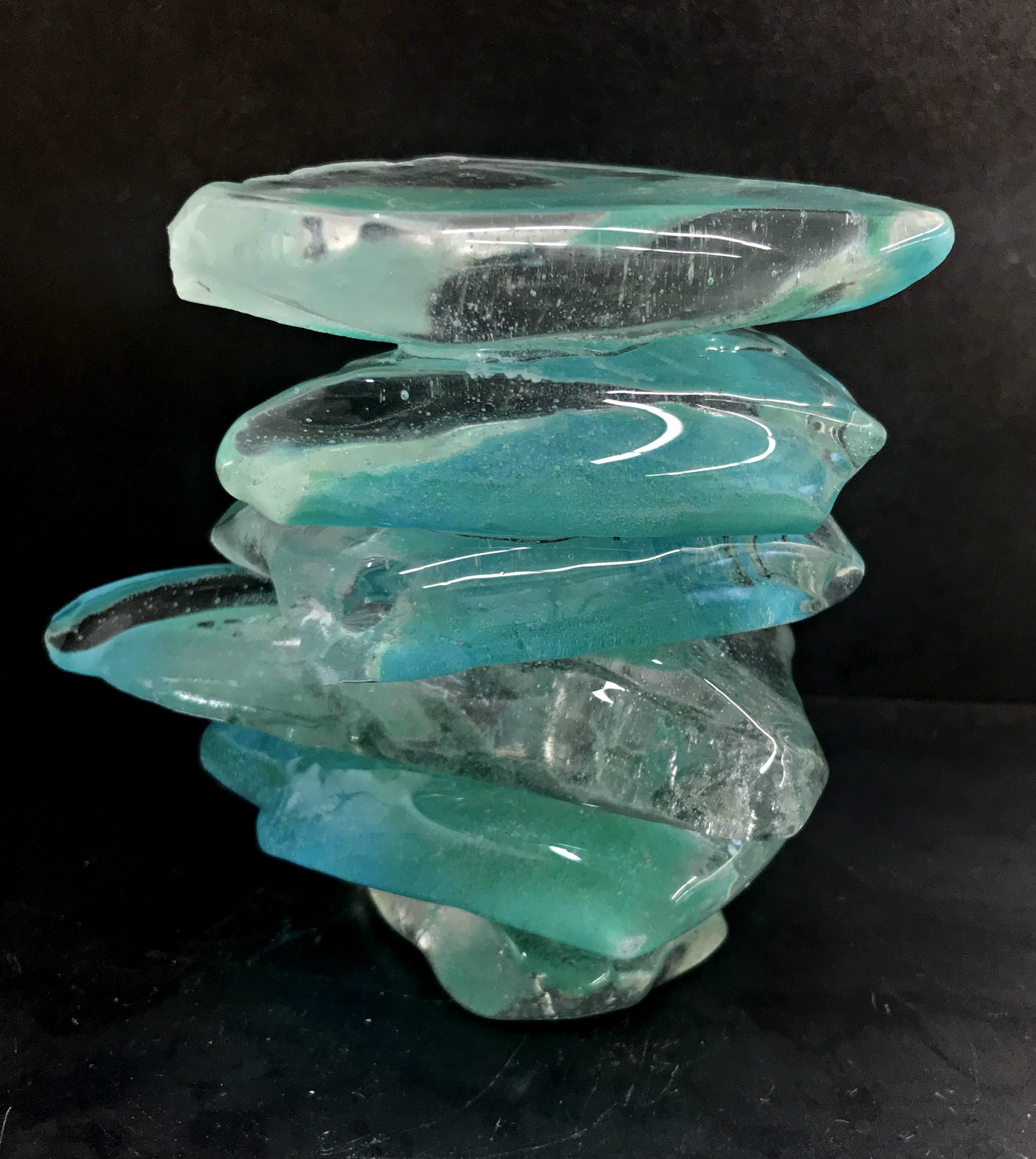 Rocky Mountain Cairn 13, cast glass sculpture by Heather Cuell | Effusion Art Gallery + Cast Glass Studio, Invermere BC