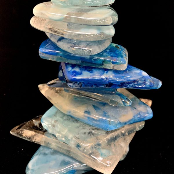 Cast Glass Rocky Mountain Cairn 35 by Heather Cuell | Effusion Art Gallery + Cast Glass Studio, Invermere BC