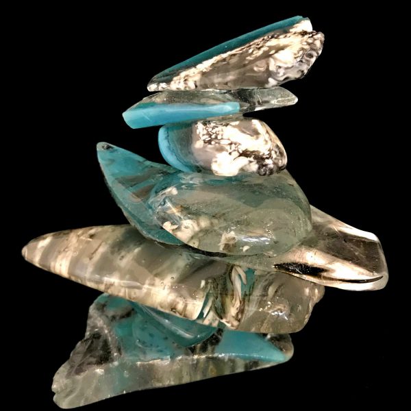 Cast Glass Rocky Mountain Cairn 18 sculpture by Heather Cuell | Effusion Art Gallery + Cast Glass Studio, Invermere BC