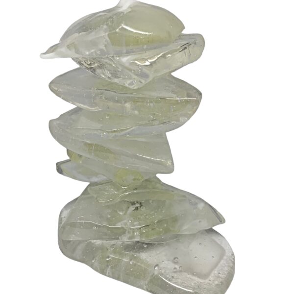 One of a kind cast glass Rocky Mountain Cairn sculpture by Heather Cuell | Effusion Art Gallery + Cast Glass Studio, Invermere BC