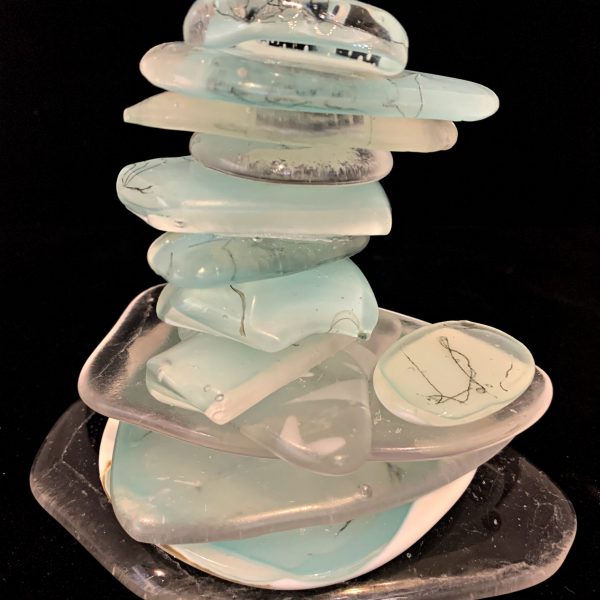 Cast Glass Cairn Sculpture #54 by Heather Cuell | Effusion Art Gallery + Cast Glass Studio, Invermere BC