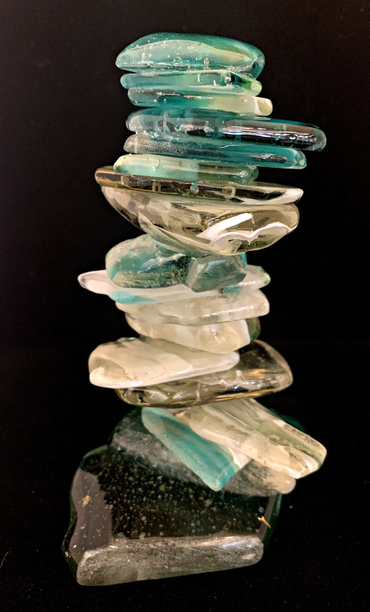 Cast Glass Cairn Sculpture #57 by Heather Cuell | Effusion Art Gallery + Cast Glass Studio, Invermere BC