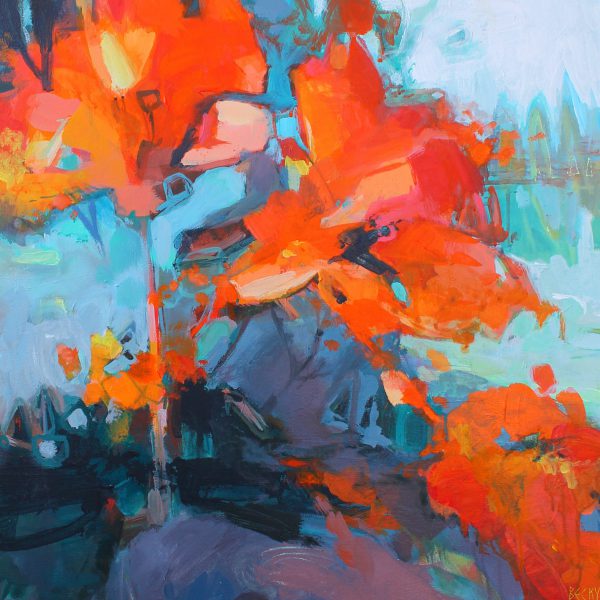 Where are all the Flowers?, acrylic flower painting by Becky Holuk | Effusion Art Gallery + Glass Studio, Invermere BC