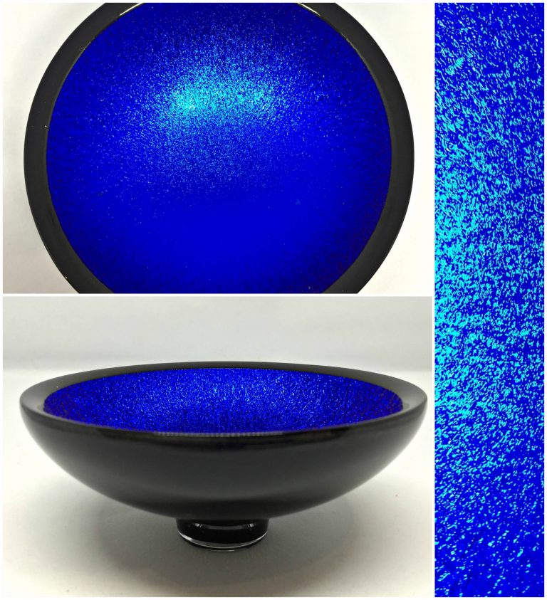 Thing of Beauty 3222, one-of-a-kind multichrome dichroic glass bowl by Jo Ludwig | Effusion Art Gallery + Glass Studio, Invermere BC