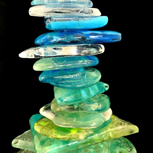 Rocky Mountain Cairn 61, cast glass sculpture by Heather Cuell | Effusion Art Gallery + Cast Glass Studio, Invermere BC