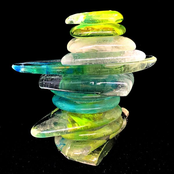 Rocky Mountain Cairn 66, cast glass sculpture by Heather Cuell | Effusion Art Gallery + Cast Glass Studio, Invermere BC