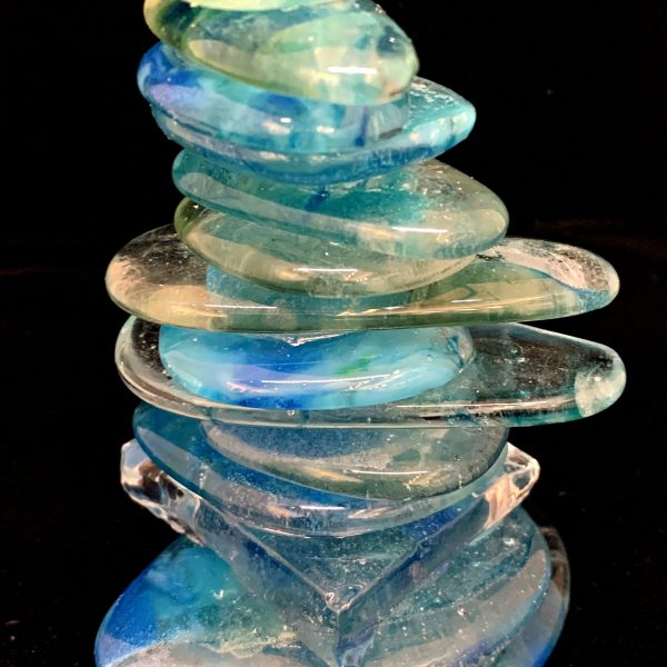 Rocky Mountain Cairn 67, cast glass sculpture by Heather Cuell | Effusion Art Gallery + Cast Glass Studio, Invermere BC