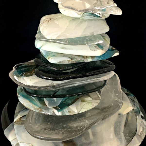 Rocky Mountain Cairn 77, cast glass sculpture by Heather Cuell | Effusion Art Gallery + Cast Glass Studio, Invermere BC