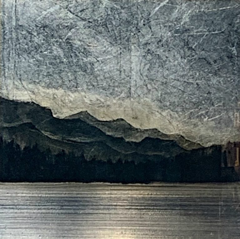 556, mixed media landscape painting by David Graff | Effusion Art Gallery + Cast Glass Studio, Invermere BC