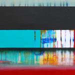 Avec tout dignité, mixed media canoe painting by Sylvain Leblanc | Effusion Art Gallery + Cast Glass Studio, Invermere BC
