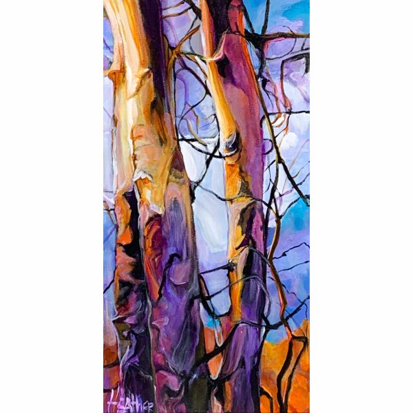 Mountain Birch, acrylic tree painting by Heather Pant | Effusion Art Gallery + Cast Glass Studio, Invermere BC