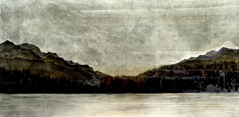 Fading Light, mixed media landscape painting by David Graff | Effusion Art Gallery + Cast Glass Studio, Invermere BC
