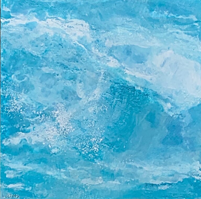 The Big Surf, encaustic ocean painting by Lee Anne LaForge | Effusion Art Gallery + Cast Glass Studio, Invermere BC