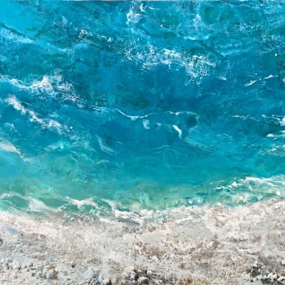 The Sea Calls My Name, encaustic ocean painting by Lee Anne LaForge | Effusion Art Gallery + Cast Glass Studio, Invermere BC