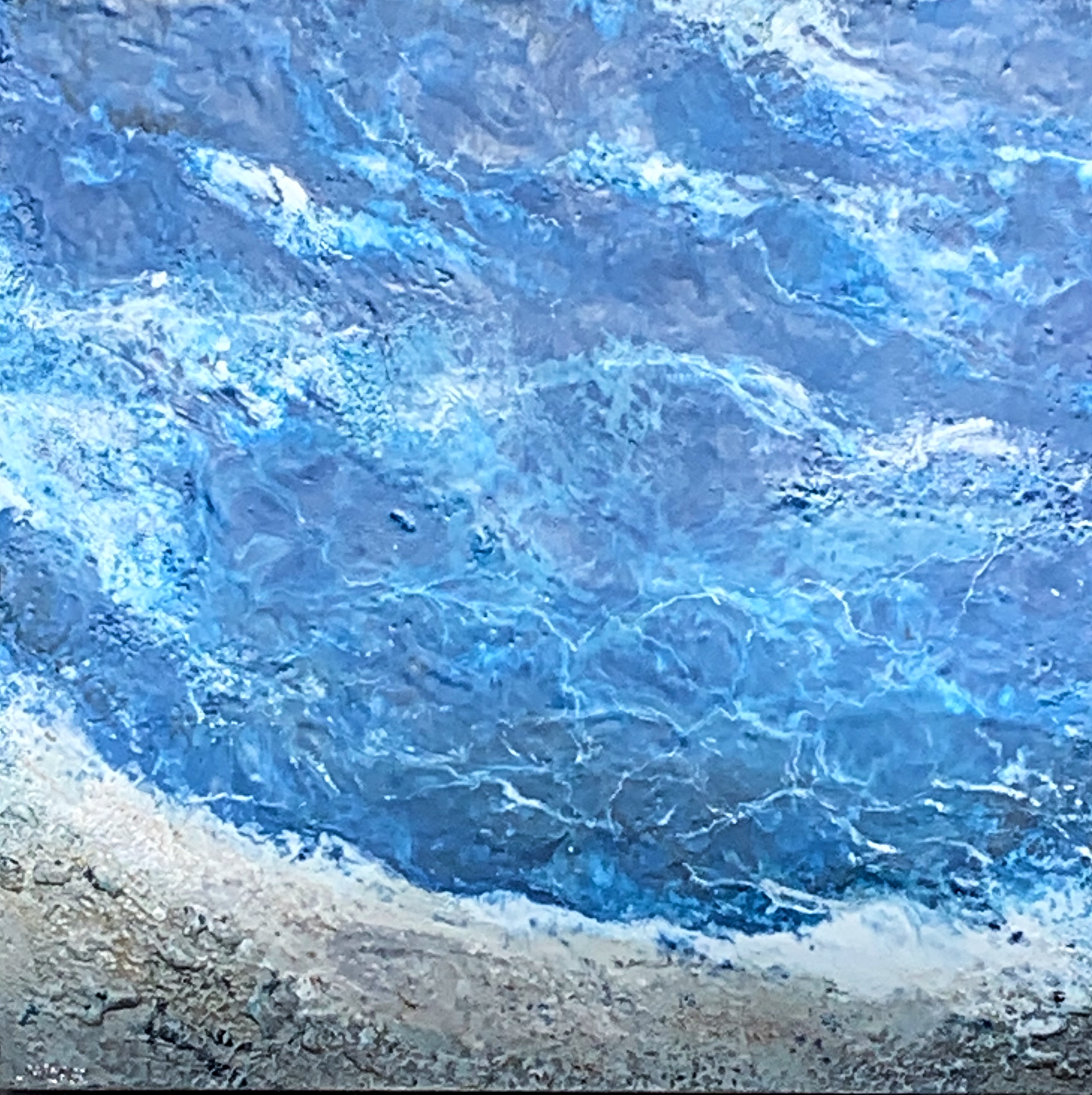 The Sea, encaustic ocean painting by Lee Anne LaForge | Effusion Art Gallery + Cast Glass Studio, Invermere BC