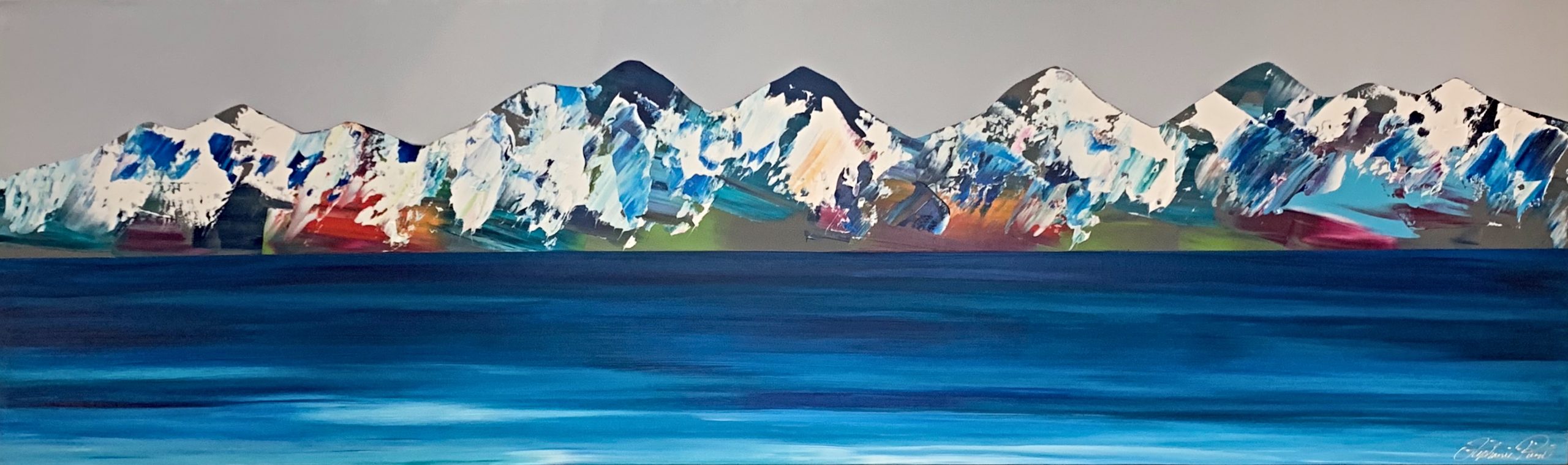 Rocheuse 221, abstract landscape by Stephanie Rivet | Effusion Art Gallery + Cast Glass Studio, Invermere BC