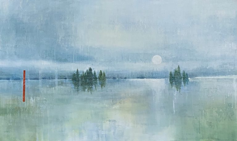 Hearing the Silence, acrylic landscape painting by Gina Sarro | Effusion Art Gallery + Cast Glass Studio, Invermere BC