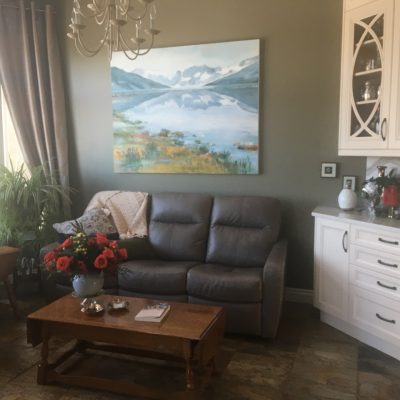 Silent Reflections, original landscape painting by Gina Sarro | Effusion Art Gallery + Cast Glass Studio, Invermere BC