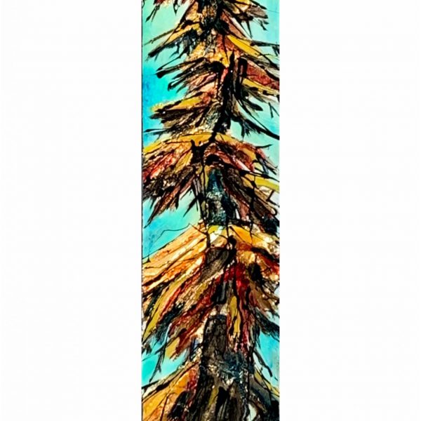 Agreed with That, mixed media tree painting by David Zimmerman | Effusion Art Gallery + Cast Glass Studio, Invermere BC