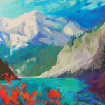 Wild Blue Yonder, acrylic landscape painting by Becky Holuk | Effusion Art Gallery + Cast Glass Studio, Invermere BC