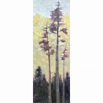 Low Key, acrylic tree painting by Connie Geerts | Effusion Art Gallery + Cast Glass Studio, Invermere BC