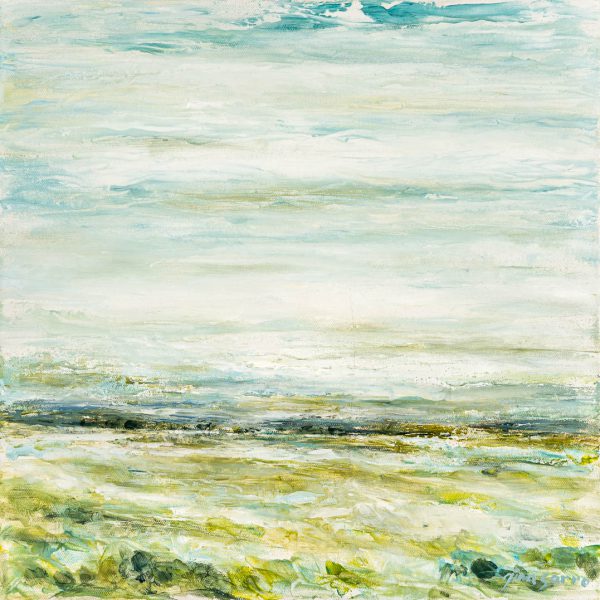 Distant Fields, abstract landscape painting by Gina Sarro | Effusion Art Gallery + Cast Glass Studio, Invermere BC