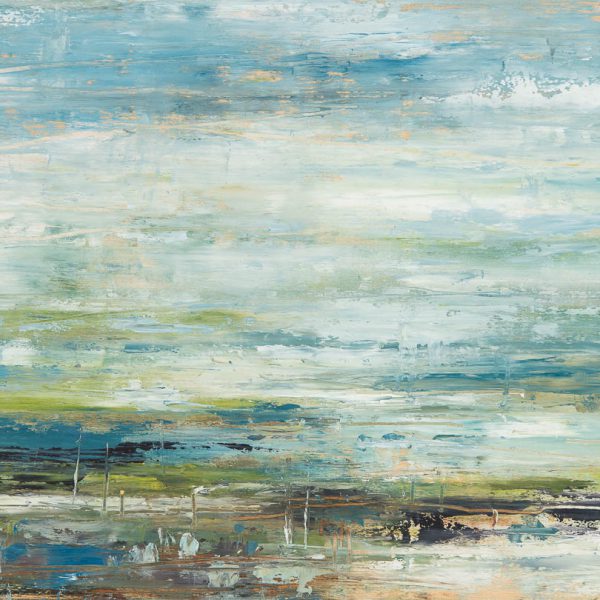 Spring Arrival, abstract landscape painting by Gina Sarro | Effusion Art Gallery + Cast Glass Studio, Invermere BC