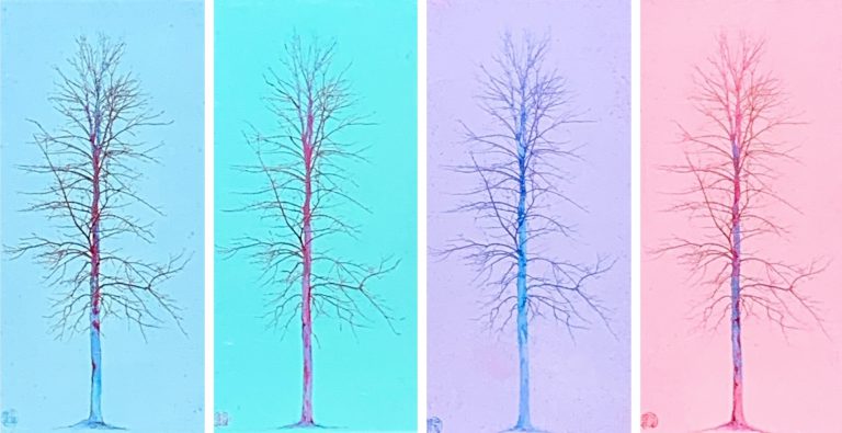 Solitaire, pastel tree painting by Lori Bagneres | Effusion Art Gallery + Cast Glass Studio, Invermere BC