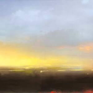Morning Start, landscape and sky painting by Joe Fidia | Effusion Art Gallery + Cast Glass Studio, Invermere BC