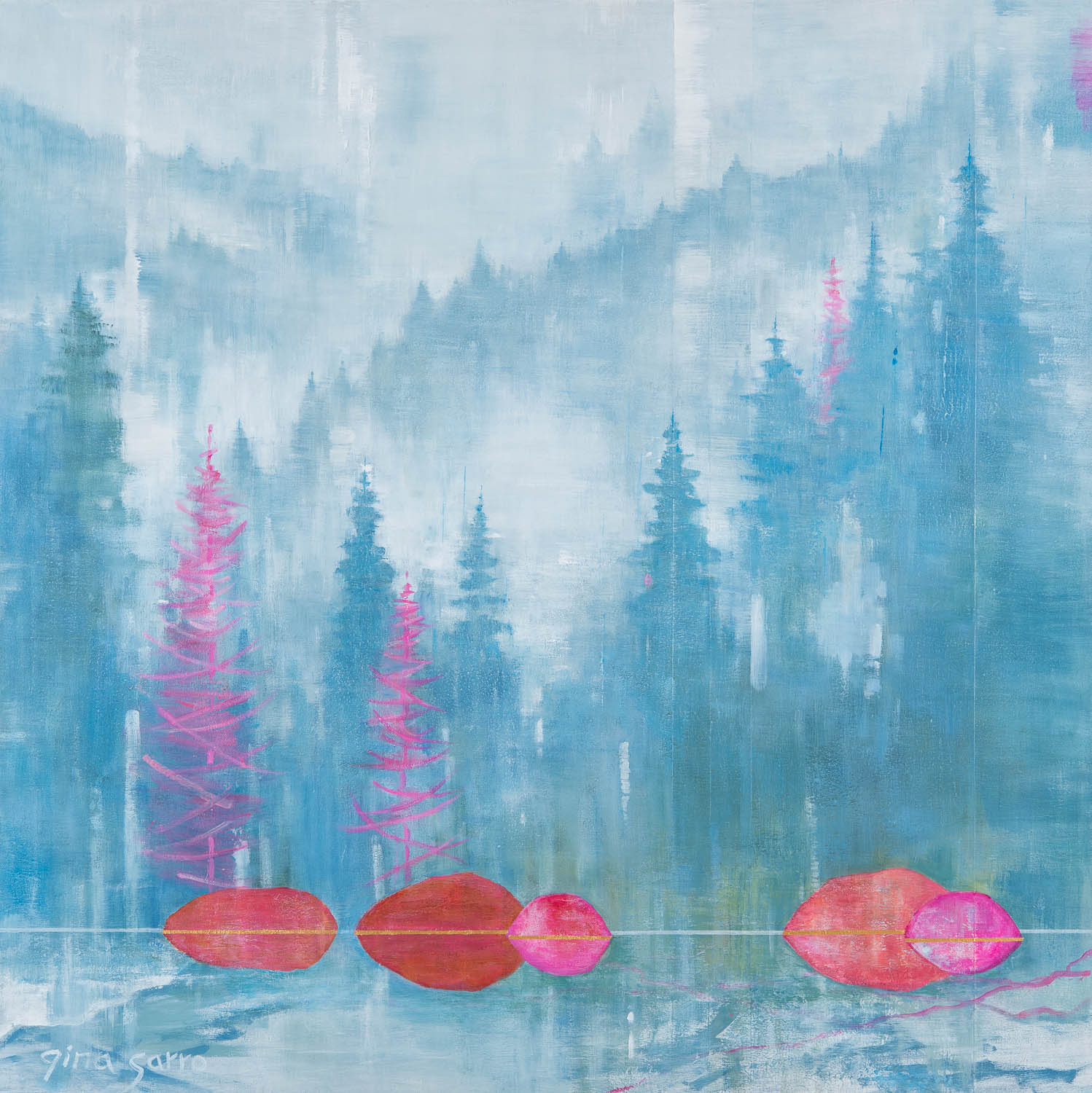 Closer to You, acrylic landscape painting by Gina Sarro | Effusion Art Gallery + Cast Glass Studio, Invermere BC